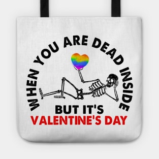 Dead inside But Its Valentines Day, Boyfriend, Girlfriend, Skeleton, Gothic Tote