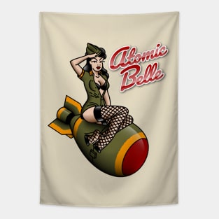 American Traditional Patriotic Atomic Bomb Belle Pin-up Girl Tapestry