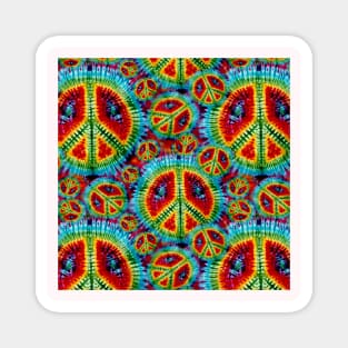 Tie Dyed Peace Sign Pattern Psychedelic Retro Vintage Magnet