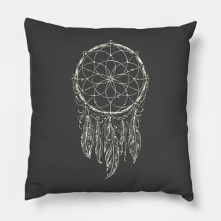 Traditional Dream Catcher Dark Pillow