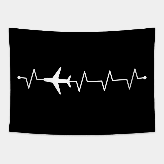 Airplane Pilot Heartbeat Tapestry by MeatMan