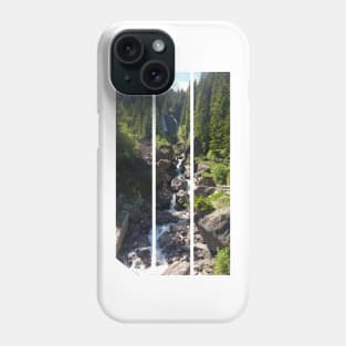 A static shot of the awesome Pissandolo waterfall in Comelico superiore. Beautiful nature in a summer sunny day, no people around. Italy (vertical) Phone Case