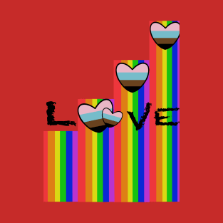 Rainbow Pride Hearts Love Progress T-Shirt