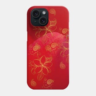 Red and  Gold frangipani flowers iPhone cover Phone Case