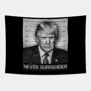 Trump Mugshot Never Surrender Tapestry