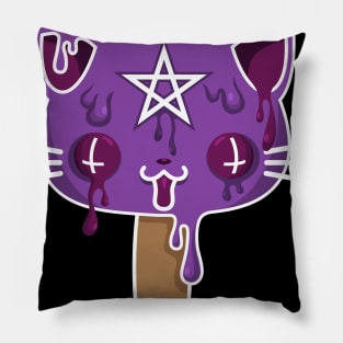 Satanic kawaii kittie ice cream Pillow