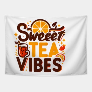 Funny sweet tea quote with a vintage look for women and girls iced tea lovers Tapestry