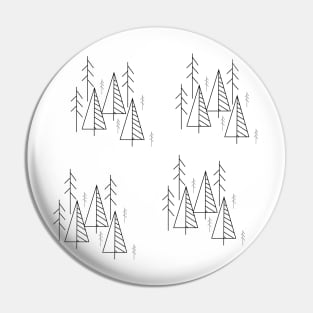 Seamless pattern with winter forest Pin