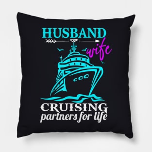 Husband and Wife Cruising Honeymoon Trip Vacation Pillow