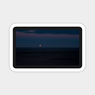 Full Moon Rising Over The North Sea Magnet