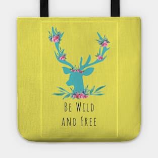 Be free & wild deer art A4 poster print on Quality paper. Ready to frame. Tote