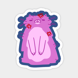 Angry Fluffy Pink Cat Magnet