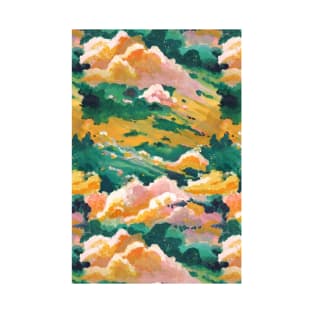 Green, yellow, and Pink Sky T-Shirt