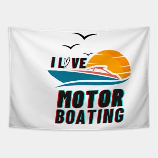 Recreate I Love Motor boating Tapestry