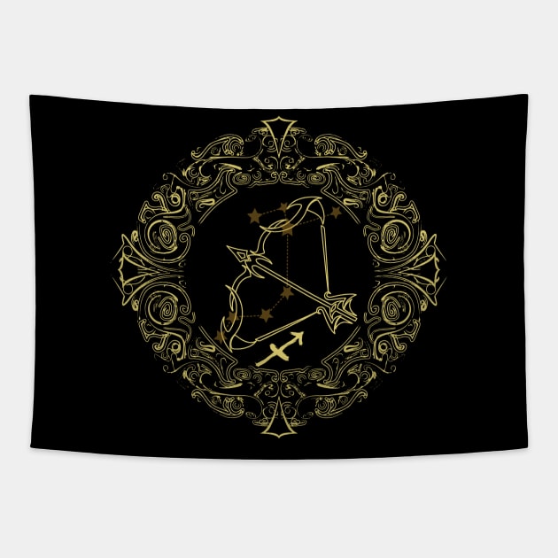 Zodiac Sign Sagittarius Tapestry by Mandra