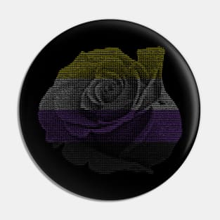 Enby ASCII rose Pin