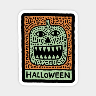 Tribal Jack O' Lantern | Happy Halloween Monster Magnet
