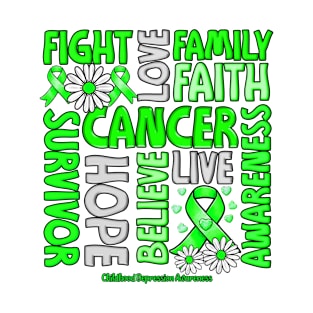 Childhood Depression Awareness - Fight love survivor ribbon T-Shirt