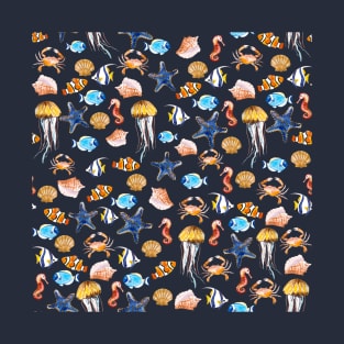 watercolour marine animals T-Shirt