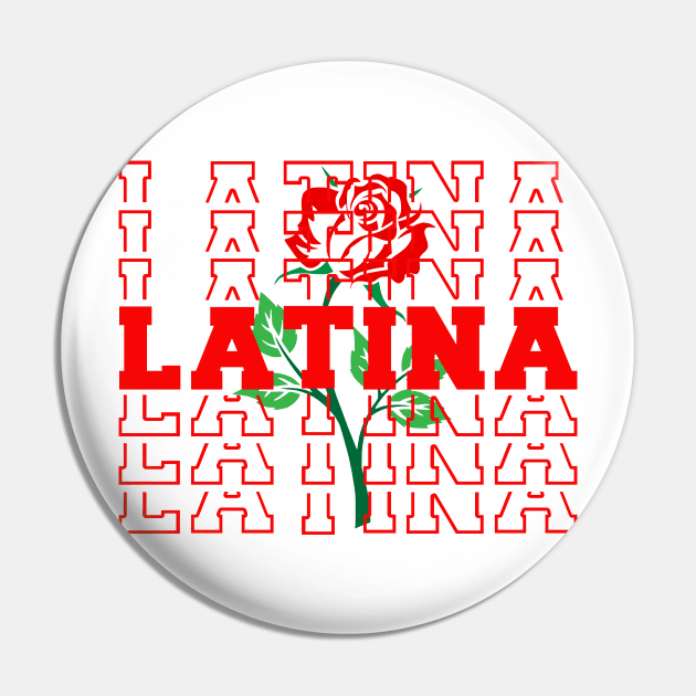 Latina Rose Design Pin by BBbtq