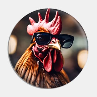 funny rooster Pin