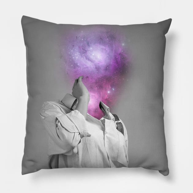 Head in the universe Pillow by Kokeeneva