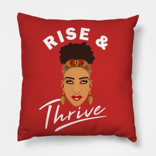 Rise and Grind Thrive Melanin Queen Pillow