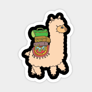 Alpaca on the road. Magnet