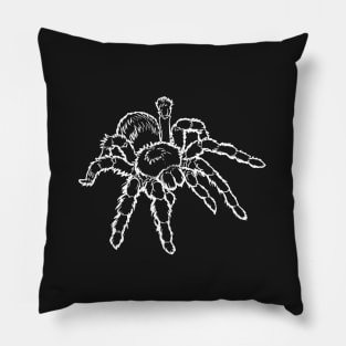 Tarantula with White Outline Pillow