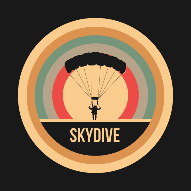 Retro Vintage Skydive Gift For Skydivers by OceanRadar