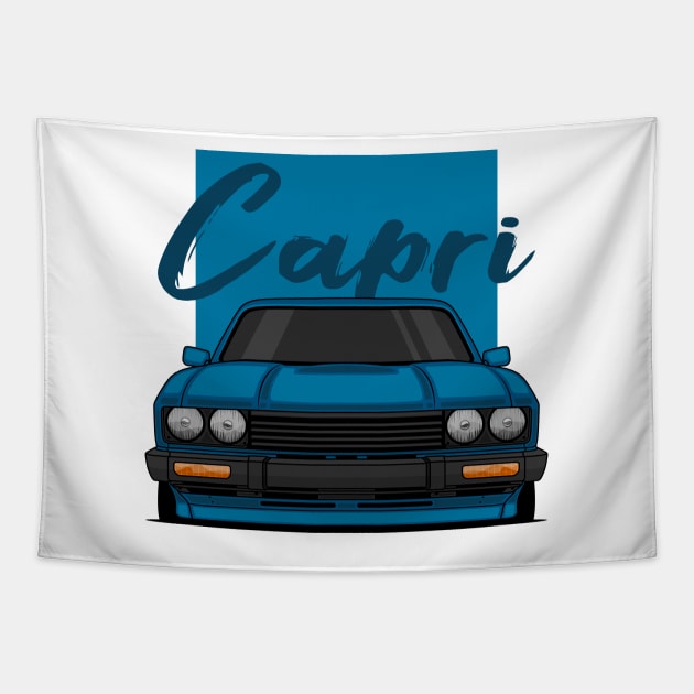 Front Blue Capri MK3 Classic Tapestry by GoldenTuners