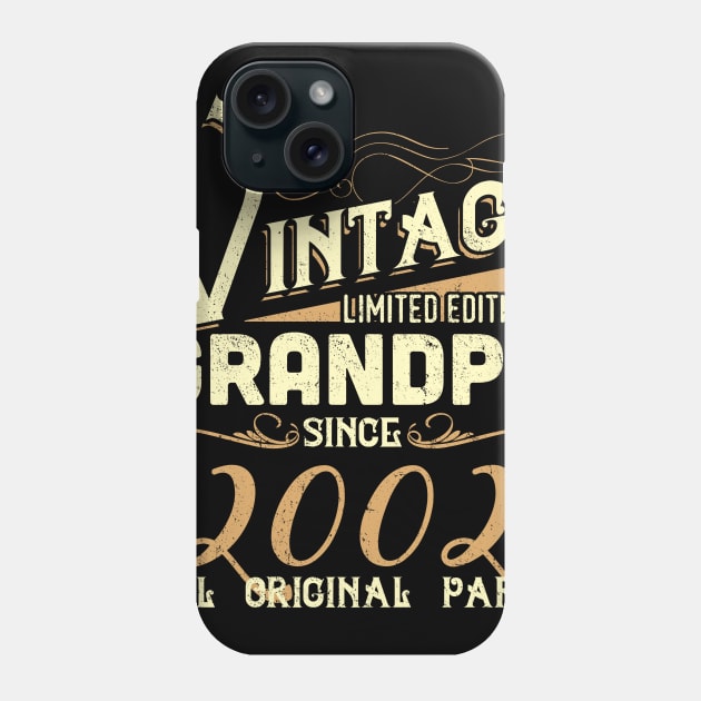 Vintage Grandpa Since 2002 Funny Man Myth Legend Daddy Phone Case by johnbbmerch