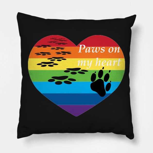 Heart Paws Pillow by DNASCC