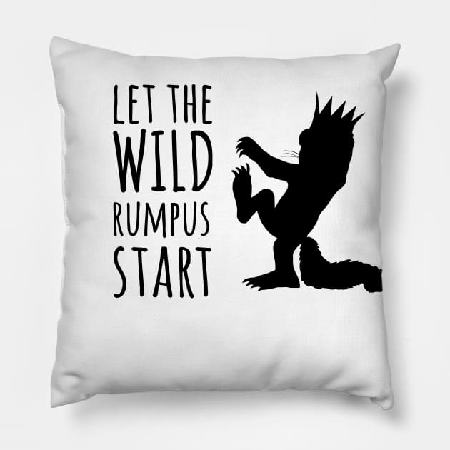 Let the Wild Rumpus Start Pillow by BearFrog