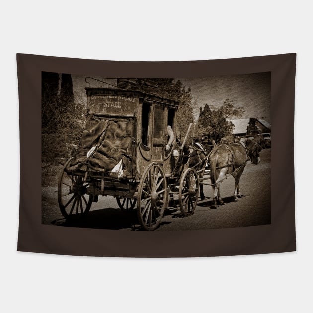 Tombstone Stagecoach Tapestry by KirtTisdale