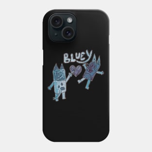 Two Funny Bluey Heart Sketch Phone Case