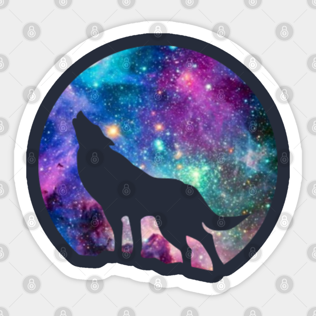 Cool And Cute 3d Howling Galaxy Wolf Galaxy Wolf Sticker Teepublic Galaxy wolf by holger111 on deviantart. cool and cute 3d howling galaxy wolf