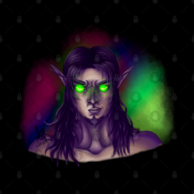 Blood Elf Male Portrait OC by VarvargArtwork