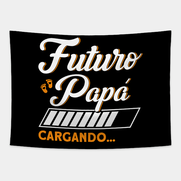 Futuro Papa Loading New Dad Father Pregnancy Announcement Tapestry by Toeffishirts