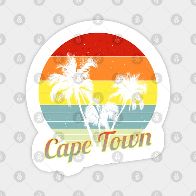 Cape Town Retro Tropical Palm Trees Vacation Magnet by macdonaldcreativestudios