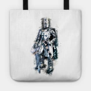 Fearless Knights Templar Warrior of Christ Watercolor Abstract Art Tote