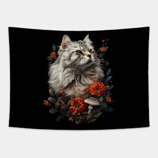 Cottagecore Aesthetic Cat Vignettes Tapestry