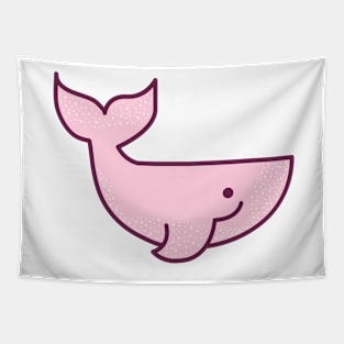 cute cartoon pink whale Tapestry