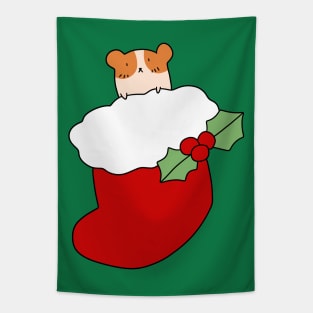 Red Stocking Hamster Tapestry