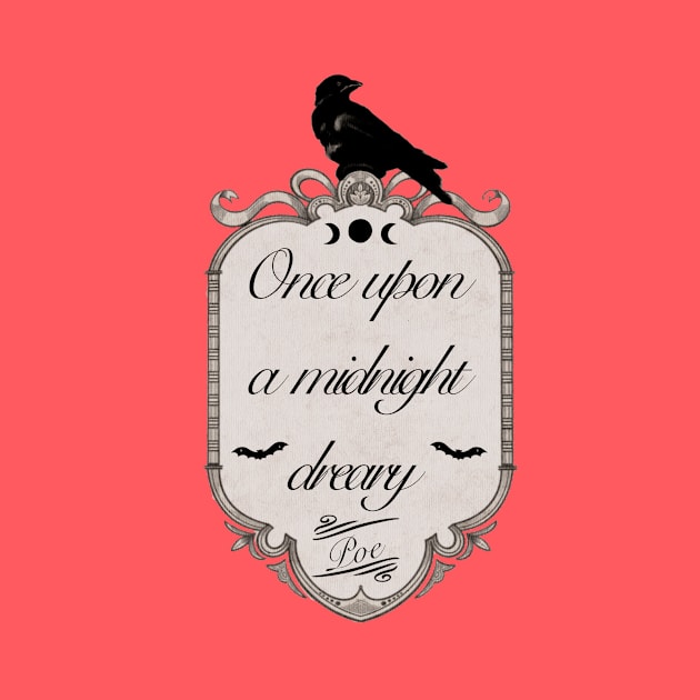 Edgar Allen Poe Quote| Watercolor Raven | Family Crest| Watercolor Bats| Dark Academia Quotes| Once Upon a Midnight Dreary by penandbea