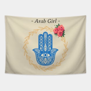 Arab Girl Hamsa evil eye Tapestry