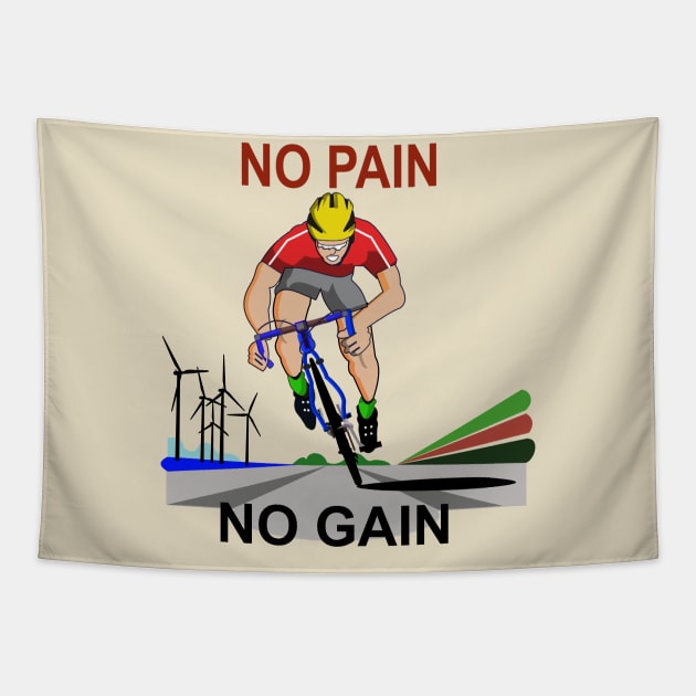 No Pain No Gain Tapestry by BishBashBosh