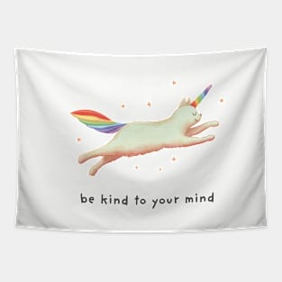 Be kind to your mind with unicorn cat for cat lovers Tapestry