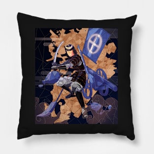 Satsuma samurai stained glass Pillow