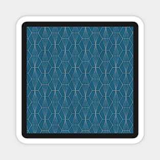 Art Deco Tiles in Blue Magnet